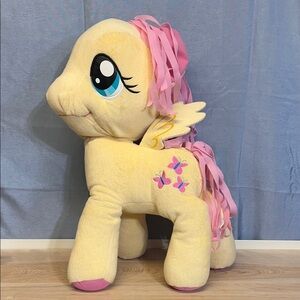 My Little Pony Hasbro 2013 Flutterfly Plush Toy Pale Yellow Pink Mane 20 inches